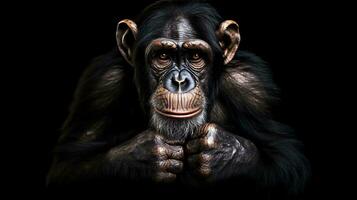 ai generado realidad foto aburrimiento mono primate animal chimpancé
