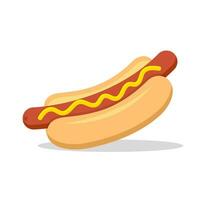 Hot dog. Vector isolated flat illustration fast food for poster, menus, brochure, web and icon fast food