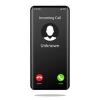 Unknown number calling Mobile Phone Interface Illustration Vector