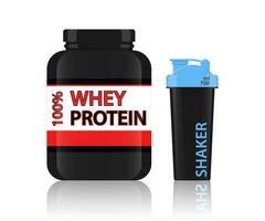 Protein Jar whey protein Shaker Bottle Protein powder vector