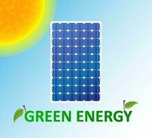 Solar panel alternative electricity source, concept of sustainable resources. Vector illustration