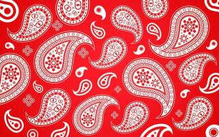 Paisley Print red Bandana Concept Style vector