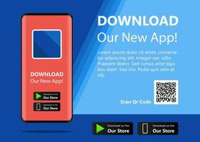 Download our new app ,Mobile App Interface Concept Blank Illustration Vector