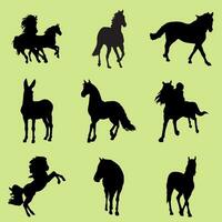 Free vector hand drawn running horse silhouette