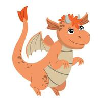 Cartoon baby flying dragon on white background vector