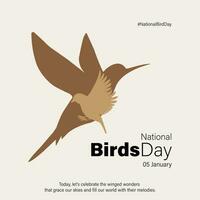 Social Media post for National Bird Day on January 05 vector