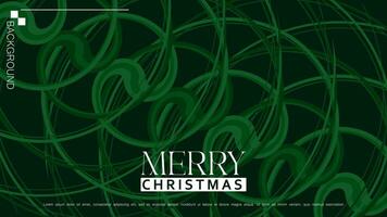 abstract line green Christmas background postcard design. vector illustration.