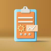 planning business documents 3d icons. Organization, working. vector