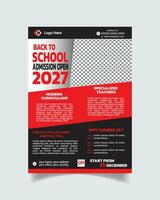 Kids Education Flyer or School Admission Poster Layout A4 vector