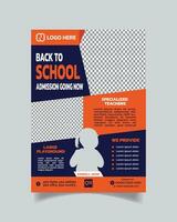 Wonderful Kids Education Flyer or School Admission Leaflet Poster A4 vector