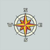 Pixel art illustration Compass. Pixelated Compass. Survival Camping Compass  pixelated for the pixel art game and icon for website and video game. old school retro. vector