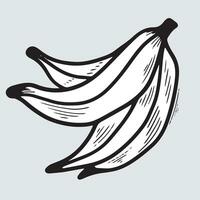 Banana hand drawn with doodle style illustration. vector