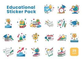 Educational Sticker Pack vector