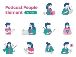 podcast personas elemento vector