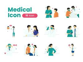 médico icono vector