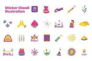 Sticker Diwali Illustration vector