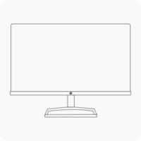 Computer Monitor vector icon line art eps