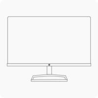 Computer Monitor vector icon line art eps