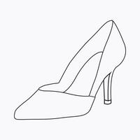 Fashionable stylish woman shoes vector icon line art eps