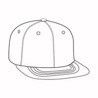 Cap icon line art vector on white background eps