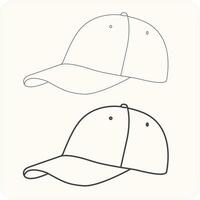 Cap icon line art vector on white background eps