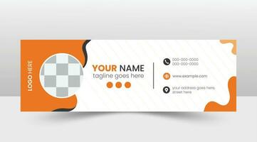 Email footer design template with orange color. free vector. vector