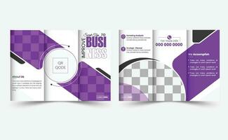 modern and professional trifold business brochure design template with geometric shapes. pro vector. vector