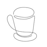 Abstract cup as continuous lines drawing on white background. Vector. vector