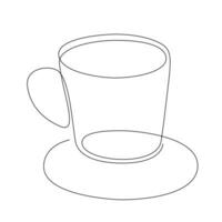 Abstract cup as continuous lines drawing on white background. Vector. vector