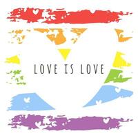 Love is Love card. Pride month concept. LGBTQ vector illustration on white background. Perfect for card, social media, poster, banner, flyer, t-shirt print and so on