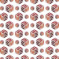 Brick cube abstract cute repeating pattern vector illustration