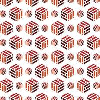 Brick cube abstract cute repeating pattern vector illustration