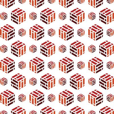 Brick cube abstract cute repeating pattern vector illustration