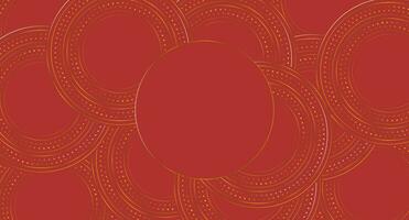 Red and golden circles abstract geometric background vector