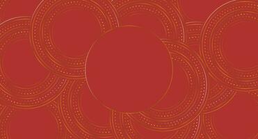 Red and golden circles abstract geometric background vector