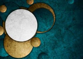 Blue, brown and grey circles abstract grunge geometric background vector