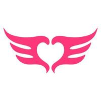 Wings logo pink vector illustration.