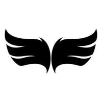 Wings logo black vector illustration.