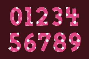 versátil colección de rosado puntos números para varios usos vector
