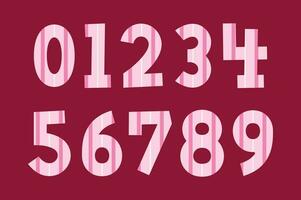 versátil colección de rosado línea números para varios usos vector