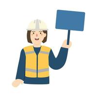 builder in uniform and helmet illustration vector