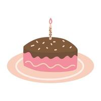 Birthday Cake with Multicolored Sprinkles and Candles vector