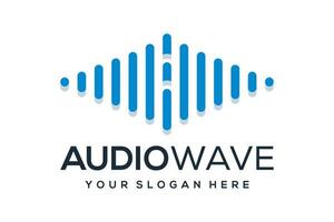 Audio wave logo design vector
