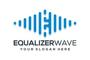 Equalizer wave logo design vector