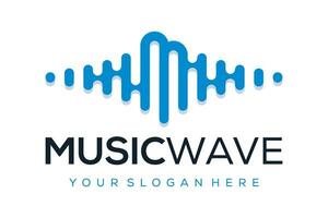 music wave logo design vector