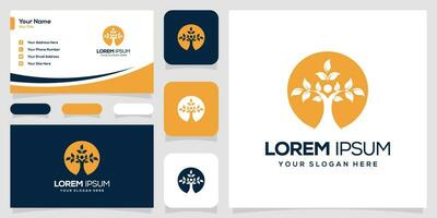 a business card and logo for a company with a tree vector