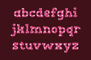 versátil colección de rosado puntos alfabeto letras para varios usos vector