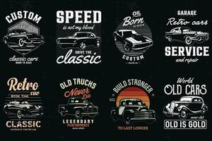 classic car t-shirt design bundle. american vintage cars vector t shirt graphic. retro car t-shirts bundles.