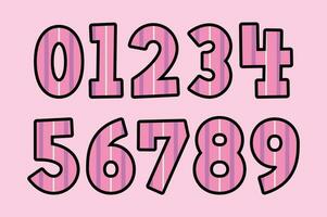 Versatile Collection of Pink Line Numbers for Various Uses vector