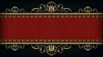 Luxury background with golden mandala ornament vector